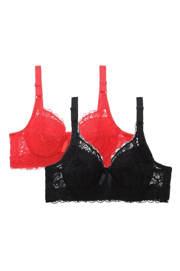 Front Close Bras for Women, 2-Pack Leopard Print Wireless Underwear Set with Adjustable Buckles, Soft Stretch Fabric for Everyday Comfort