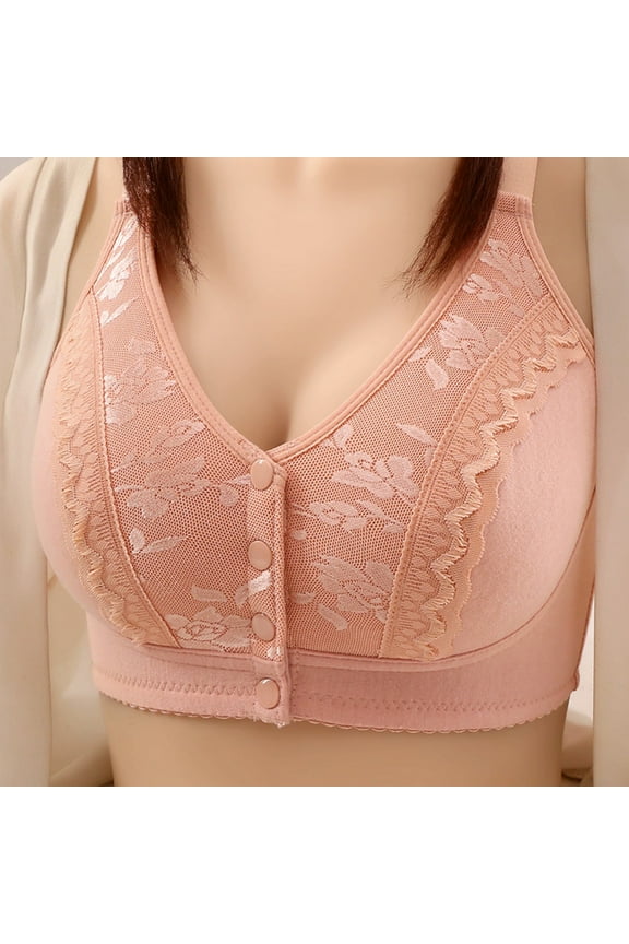 Front Closure Bra for Women, Wirefree Side Support with Full Coverage, Plus Size Adjustable Underwire for Daily Wear and Comfort