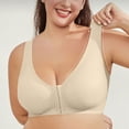 thumbnail image 1 of SDNall Front Closure Bra for Women with Back Support, Lightweight Seamless Wireless Design, Uplift and Gather, Plus Size Friendly in Nude, 1 of 8