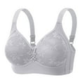 thumbnail image 1 of SDNall Front Closure Bra with Embroidery and Lace for Women, B C Cup, Unlined, Back Hook, Breathable, Plus Size, Comfort Underwire-Free, 1 of 2