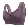 thumbnail image 1 of SDNall Front-Zip Wireless Bra for Women with Wide Straps and Seamless Design, Plus Size Full-Coverage Comfort Underwear in Beige, 1 of 2
