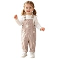 thumbnail image 1 of SDNall Girls Floral Embroidered Overalls, Toddler Adjustable Strap Loose Fit Bib Pants, Fall Winter Outdoor Play and School Causal Jumpsuit 1-3 Years, 1 of 9