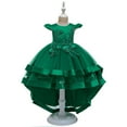 thumbnail image 1 of SDNall Girls Wedding Party Evening Formal Dance Dress Children Dress No Sleeve Princess Dress Embroidery Flower Tail Dress Skirt Skirt Net Gauze Dress Canonicals Girls Dresses Age:3-4 Years, 1 of 9