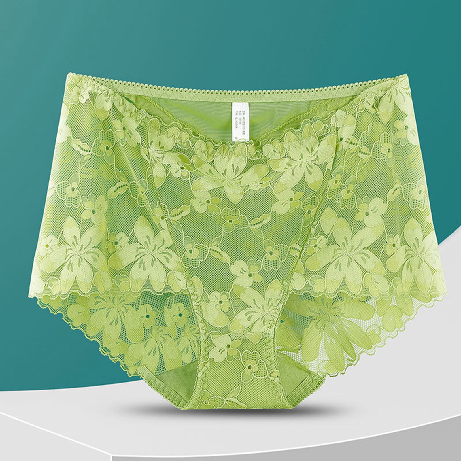 SDNall High-Waist Seamless Panties for Women with Lace Trim, Breathable ...