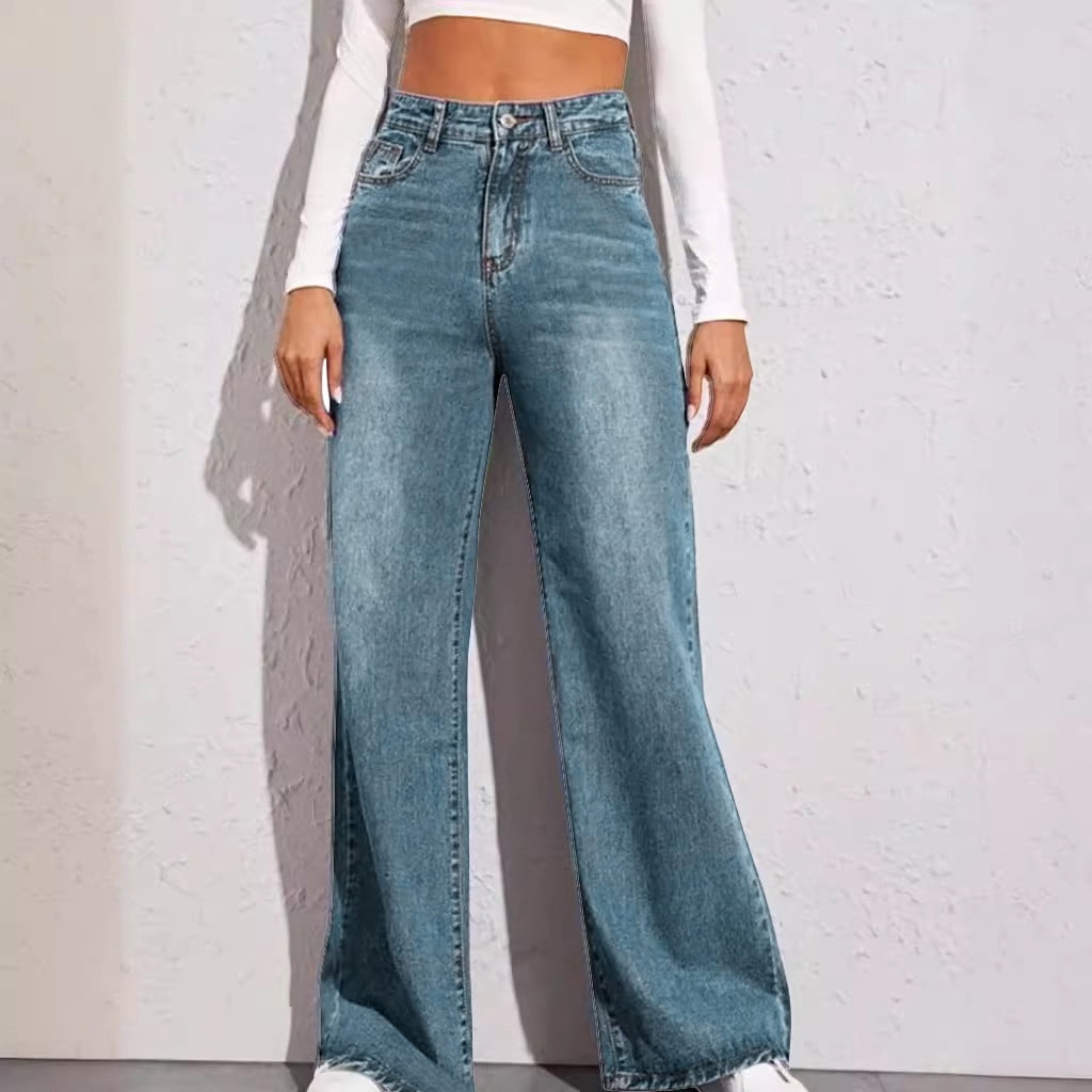 High Waisted Denim Wide Leg Pants for Women Y2k Streetwear High Waisted Denim Wide Leg Pants for Women Y2k Streetwear