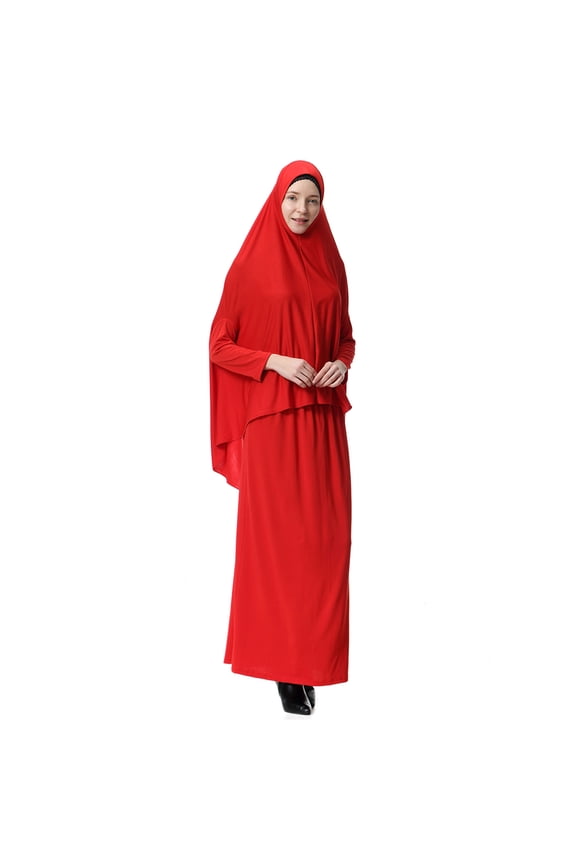Hijab and Skirt Set for Women, Long-Sleeve Khimar with Straight Skirt, Modest Muslim Outfit in 10 Colors