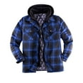 thumbnail image 1 of SDNall Jackets for Men, Mens Jackets Casual, Jackets for Men Fashion, Men Button Zipper Casual Hooded Thicken Lattice Long Sleeve with Pocket Jacket, Mens Jackets Casual Stylish, Long Jacket for Men, 1 of 6