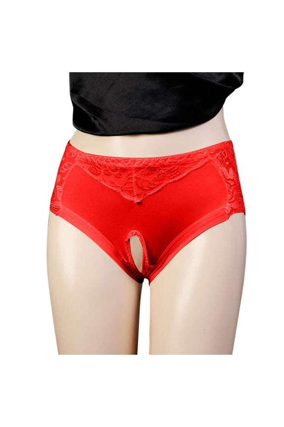 Lace Panties for Women High Waist Lace Open Transparent Mesh Panties Briefs ,Sizes:M-3XL