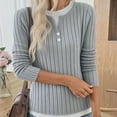 thumbnail image 1 of SDNall Ladies' Brushed Long-Sleeved T-Shirt with Round Neck and Button Details, 1 of 7