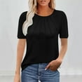 thumbnail image 1 of SDNall Ladies' Casual Loose Solid Color V-Neck Lace Quarter Sleeve, 1 of 7