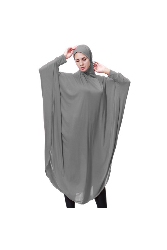 Long Hooded Robe for Women, Solid Color Muslim Hijab Khimar with Full Coverage for Ramadan, Daily Wear and Modest Occasions, Soft Polyester Fabric in 12 Colors
