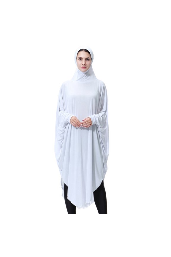 Long Hooded Robe for Women, Solid Color Muslim Hijab Khimar with Full Coverage for Ramadan, Daily Wear and Modest Occasions, Soft Polyester Fabric in 12 Colors