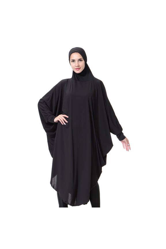 Long Hooded Robe for Women, Solid Color Muslim Hijab Khimar with Full Coverage for Ramadan, Daily Wear and Modest Occasions, Soft Polyester Fabric in 12 Colors