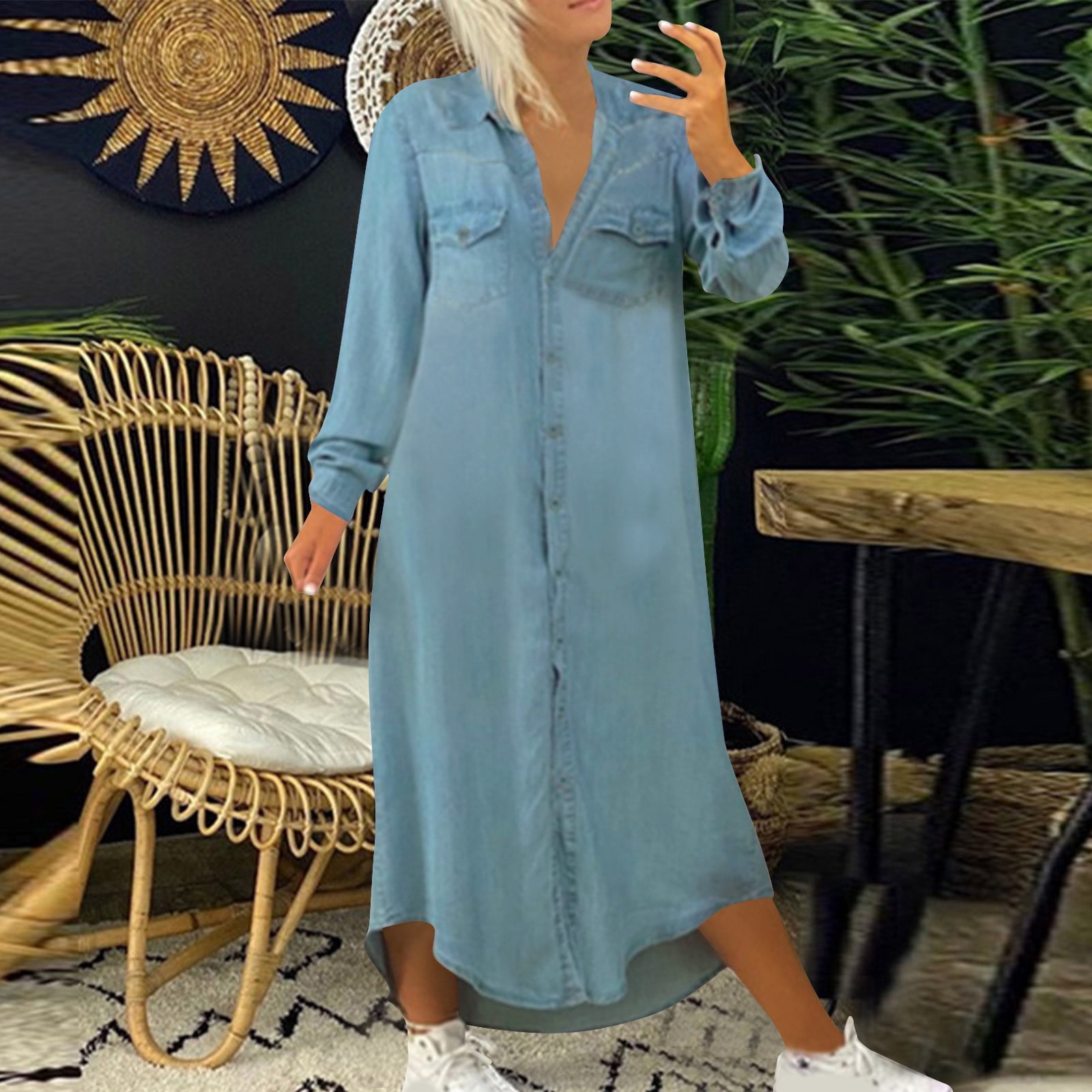 SDNall Long Summer Dress, Long Dress with Sleeves, Summer Dress with ...