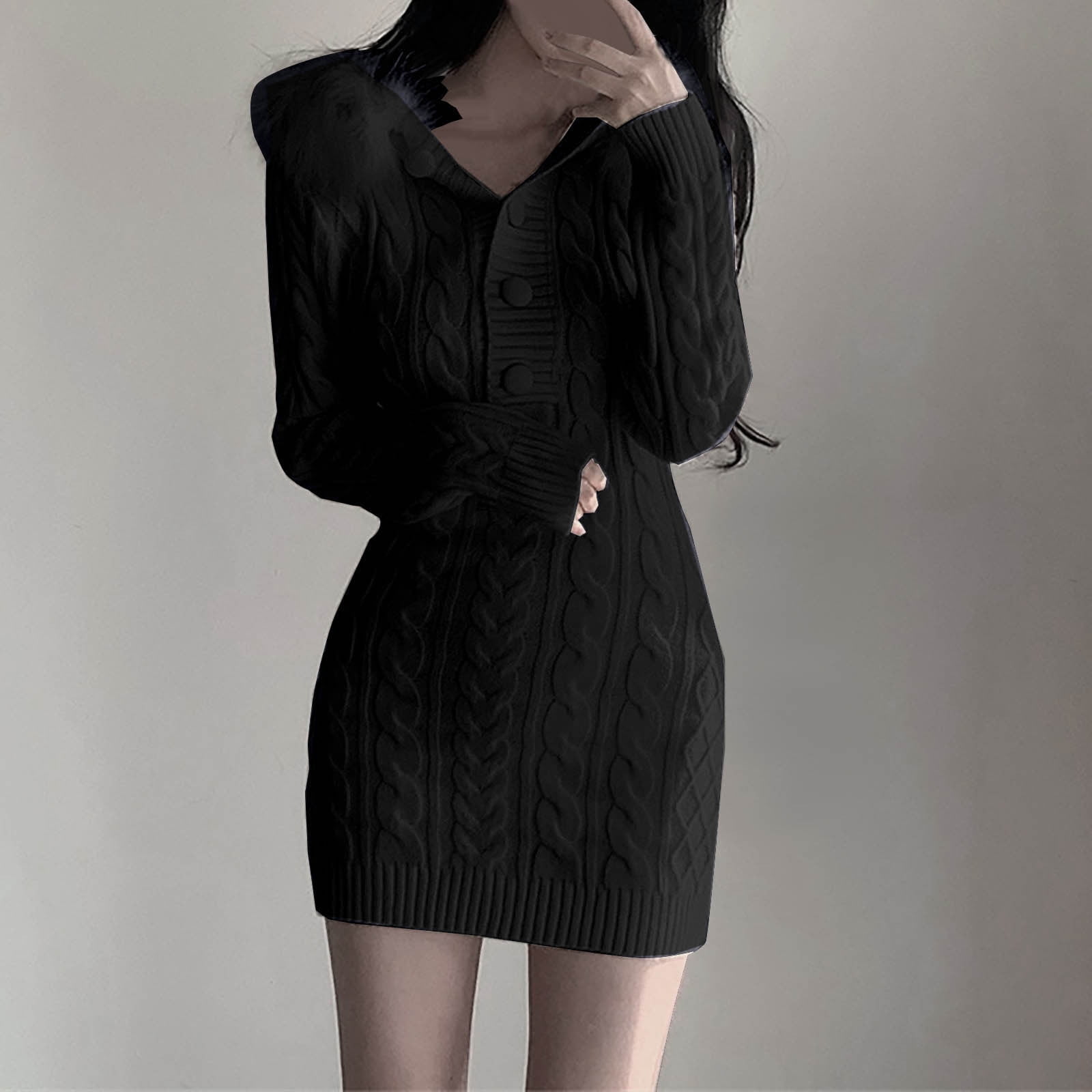 SDNall Long Sweater Dress, Sexy Sweater Dress, Womens Fashion Sexy Slim ...
