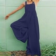thumbnail image 1 of SDNall Loose Wide Leg Jumpsuit for Women Fashion Retro Overalls Cotton Rompers Suspender Solid Jumpsuit Pants Womens Romper Sizes:S-2XL, 1 of 9