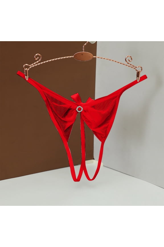 Low Waist Panties for Women, Open-Crotch Design, Sheer Mesh, T-Back, No-Disrobing Intimates, Lingerie