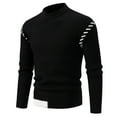 thumbnail image 1 of SDNall Man Color Match Knit Mock Turtleneck Loose Base Shirt Sweater, 1 of 4