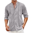 thumbnail image 1 of SDNall Man Long Sleeve Solid Color Casual Button Fashion Fallow T-Shirt, 1 of 5