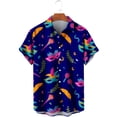 thumbnail image 1 of SDNall Mardi Gras Carnival Shirts for Men Hawaiian Shirt Carnival Printed Shirt Loose Shirt Short Sleeved Round Neck Mens Casual Button Down Shirts (Blue,Sizes:S-5XL), 1 of 9
