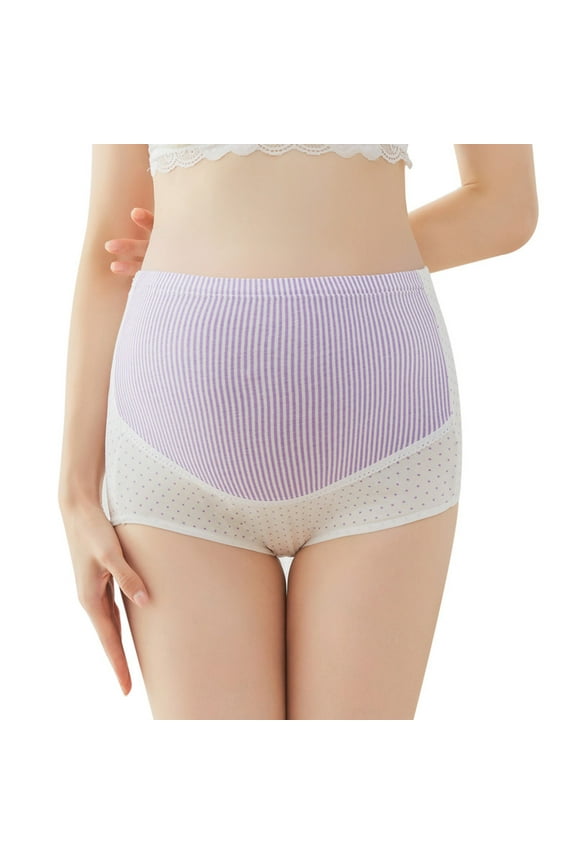 Maternity Underwear for Women High-Waist Breathable Lace Belly Support with Adjustable Band for Pregnancy Third Trimester