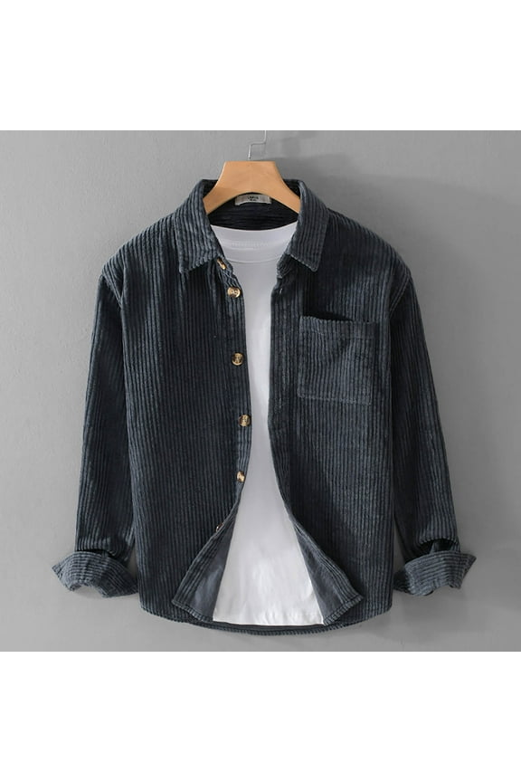 Men's Casual Long Sleeve Shirt, Color Block Plaid Pattern Button-Down Front with Chest Pocket for Daily Wear