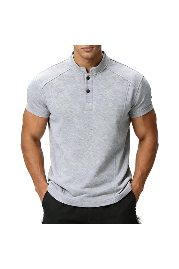 Men's Casual Short Sleeve Shirts for Summer, Soft Breathable Polyester Spandex Blend Regular Fit Round Neck Tee