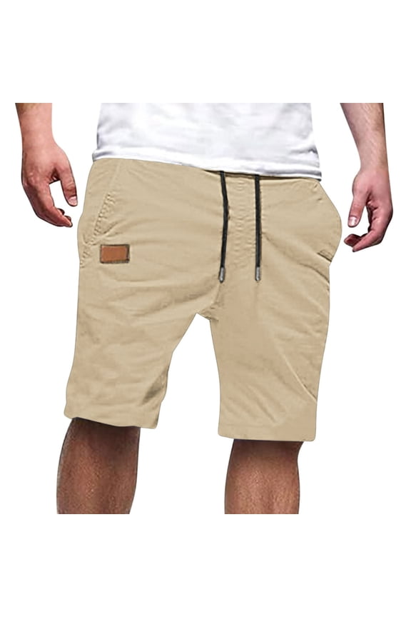 Men's Elastic Waist Shorts with Pockets, Breathable Casual Athletic Shorts for Gym, Workout, and Everyday Wear