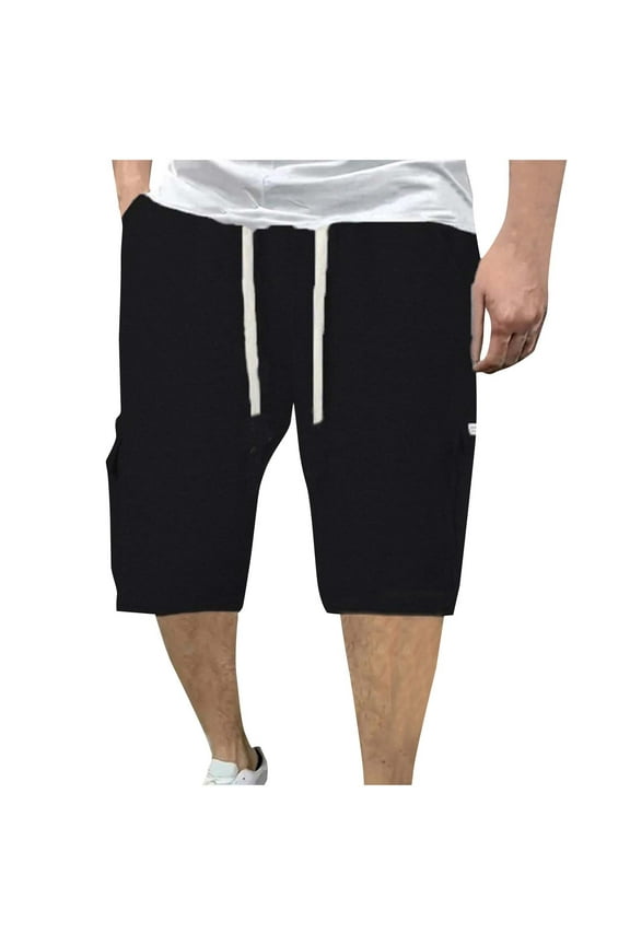 Men's Five-Pocket Casual Pants, Lightweight Nylon Blend with Drawstring Waist, Multiple Pockets for Outdoor, Travel and Daily Wear