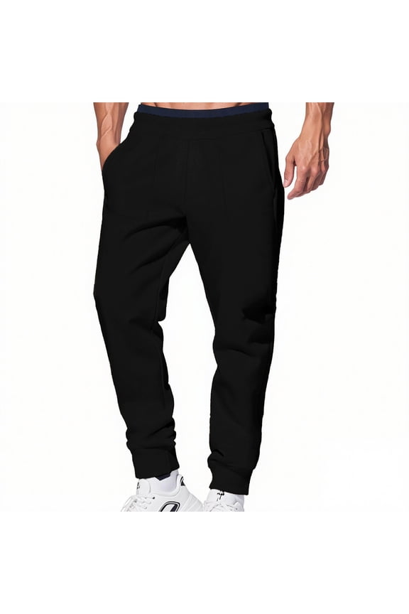 Men's Joggers with Pockets, Elastic Waistband with Drawstring, Multi-Pocket Casual Sweatpants for Running, Work, and Relaxation