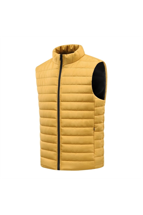 Men's Sleeveless Vest, Casual Lightweight Outerwear Jacket with Zipper Pockets, Stand Collar Polyester Vest for Spring Fall Outdoor Daily Wear