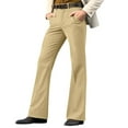 thumbnail image 1 of SDNall Men's Solid Color Stretch Twill Pants, Slim Fit Retro Flared Trousers with Bootcut Leg for Casual Vintage Fashion, 1 of 2