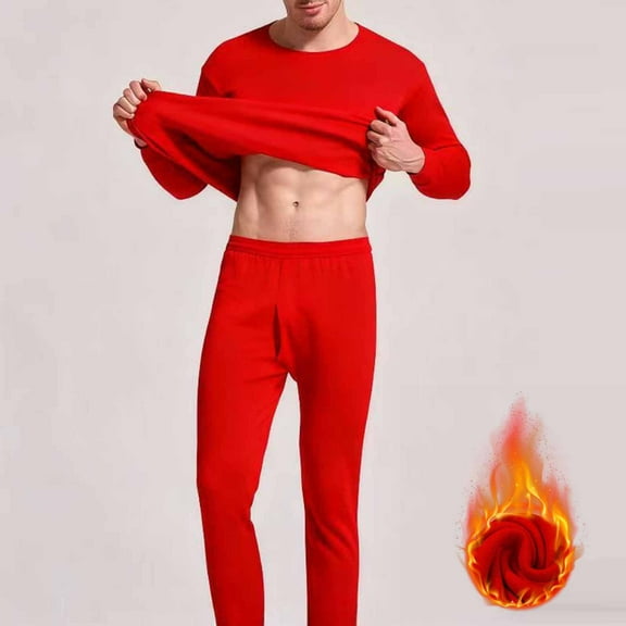 SDNall Men‘s Thermal Underwear Set, Warm Breathable Base Layer Long Sleeve Shirt & Pants, High Elastic for Cold Weather