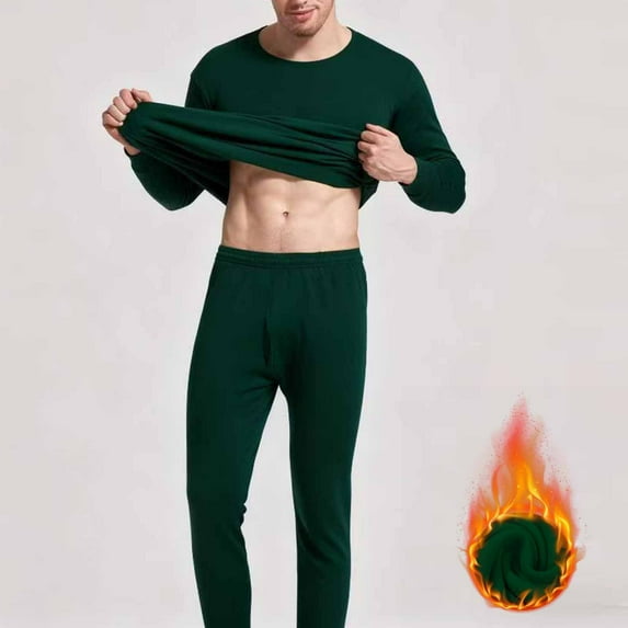 SDNall Men‘s Thermal Underwear Set, Warm Breathable Base Layer Long Sleeve Shirt & Pants, High Elastic for Cold Weather