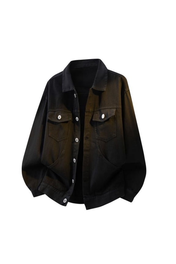 Men's Utility Jacket, Long Sleeve Work Jacket with Multiple Pockets, Pre-Shrunk Cotton Blend Plus Size Casual Coat for Everyday Wear