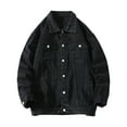 thumbnail image 1 of SDNall Mens Denim Jackets, Mens Jackets for Winter, Denim Long Denim Jackets, Mens Motorcycle Solid Color Button Pocket Long Sleeved Denim Jacket, Winter Motorcycle Jacket, 1 of 2