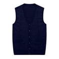 thumbnail image 1 of SDNall Mens Wool Sleeveless Waistcoat Loose Knitted Solid Color Cardigan, 1 of 4