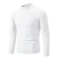 thumbnail image 1 of SDNall Mock Turtleneck for Men, Mens Sweaters Pullover, Turtleneck Sweater Men, Mens Knitwear Mock Turtleneck Vintage Round Neck Solid Color Elastic Pullover Fleecing Trend Sweater, 1 of 2
