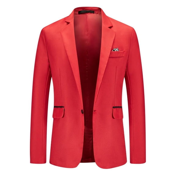 SDNall New Casual Mens Suit Color Matching Single Breasted Slim Middle-aged Suit Long Sleeve Hoodless Casual Outwear & Jackets