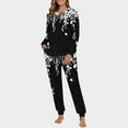 thumbnail image 1 of SDNall Pajama Set for Women Winter Double-Sided Fleece with Printed Pullover Top and Drawstring Pants for Cozy Home Wear and Lounging, 1 of 7