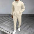 thumbnail image 1 of SDNall Pants for Men, Suits for Men, Mens Casual Pants, Men Casual Turndown Collar Color Block Pockets Long Sleeve Blouse and Pants Trousers Sports Suit, Trousers for Men, Sleeves for Men, 1 of 9