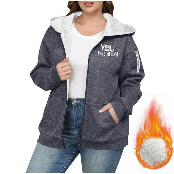 SDNall Plus Size Velvet Jacket - Oversized, Warm & Cozy, Zipper Hood, Perfect for Cold Days