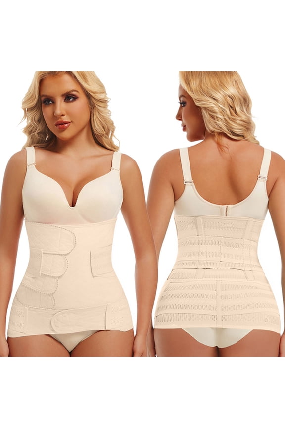 Postpartum Body Shaper Set for Women Two-Piece Waist Trainer And Girdle with Adjustable Strap for Belly Fat Reduction and Tummy Control