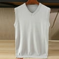 thumbnail image 1 of SDNall Pullover Sweaters for Men, Men'S Pullover Sweaters, Knitted Sweater for Men, Men'S Fashion Solid Color Sleeveless Camisole Pullover V-Neck Knitted Sweater, Sleeveless Pullover Sweater, 1 of 4
