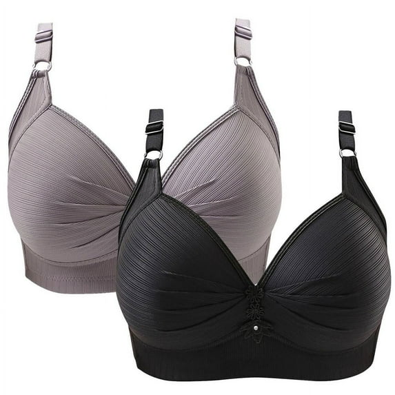 SDNall Push Up Bras for Women 2Pcs Plus Size Wire Free Comfortable Hollow Out Bra Underwear Fg Large Cup Women'S Bra