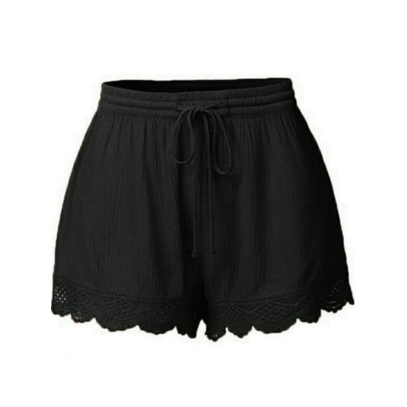 NEWCE Women‘s Hollow Out Elastic Waist Shorts