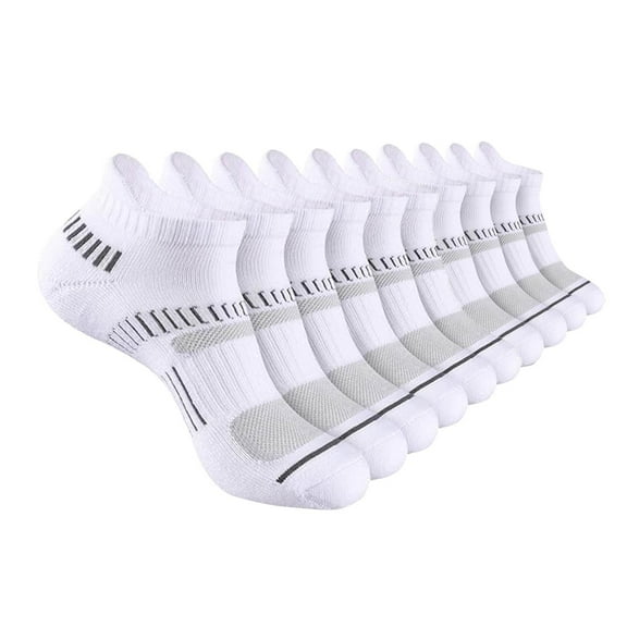 SDNall Running Socks Men 5 Pairs Cotton Cushion Running Socks Performance Breathable Outdoor Sports Socks for Men Women Sweat-Absorbing Breathable and Outdoor Socks (S,White)