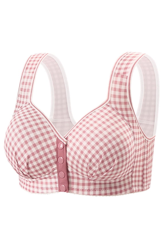 Seamless Bra for Women Plus Size Ice Silk Front Closure Adjustable Bralette Wireless Comfort for Daily Wear