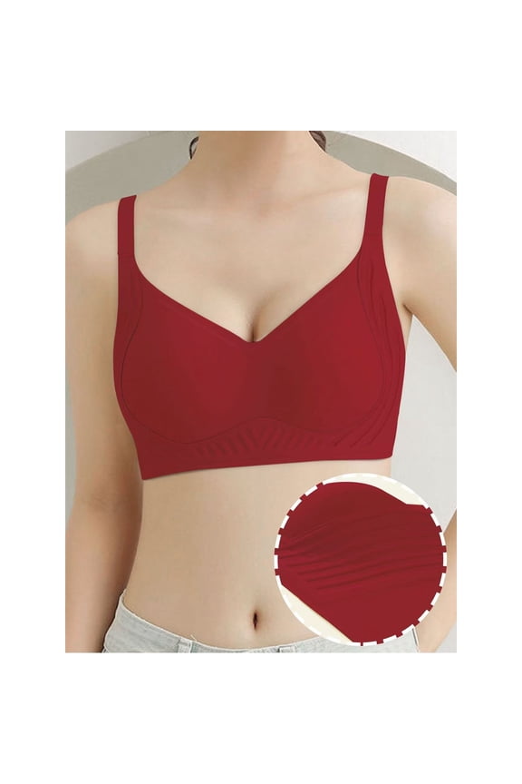 Seamless Sports Bra for Women, Wireless Wide Shoulder Support with Gathered Back, Full Coverage Minimizer Bra for Large Bust, Yoga and Everyday Wear