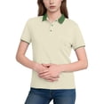 thumbnail image 1 of SDNall Short Sleeve Shirt for Women, Casual Lapel Top with Shaping Cut, Adjustable Three-Button Collar for Daily Wear and Office Casual, 1 of 6